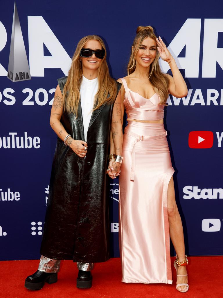 G Flip and wife Chrishell Stause walk the red carpet. Picture: NCA NewsWire / Nikki Short