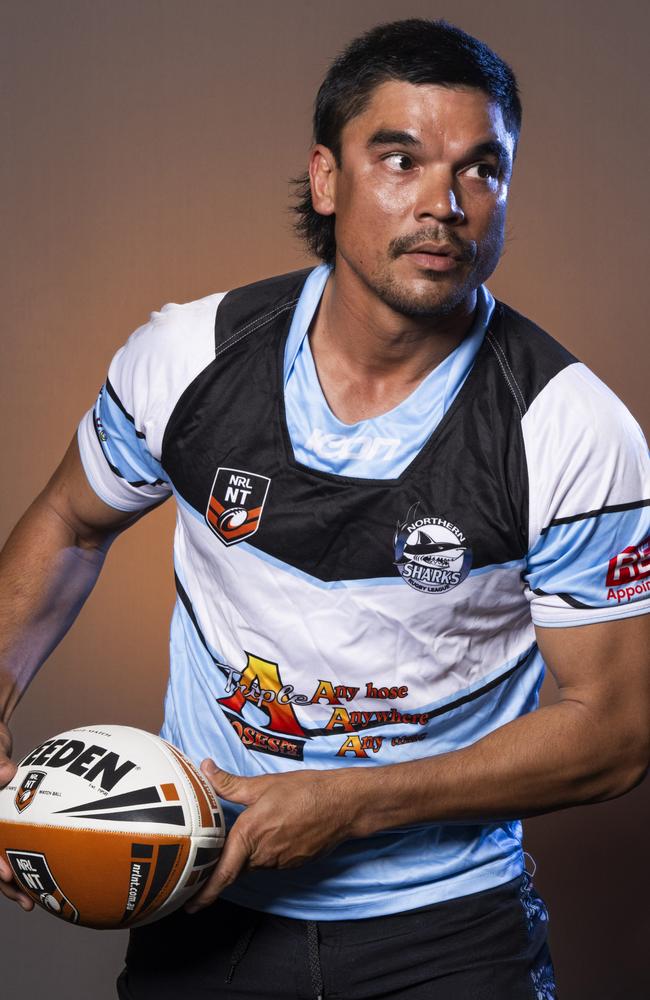 Northern Sharks player Tommy Gunn ahead of the 2024 NRL NT season. Picture: Patch Clapp