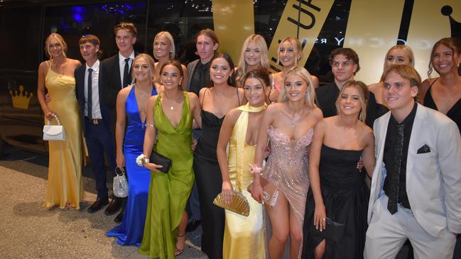 Students rocking up in the party bus at the Siena Catholic College Yr 12 Benefit Ball (formal 2024).