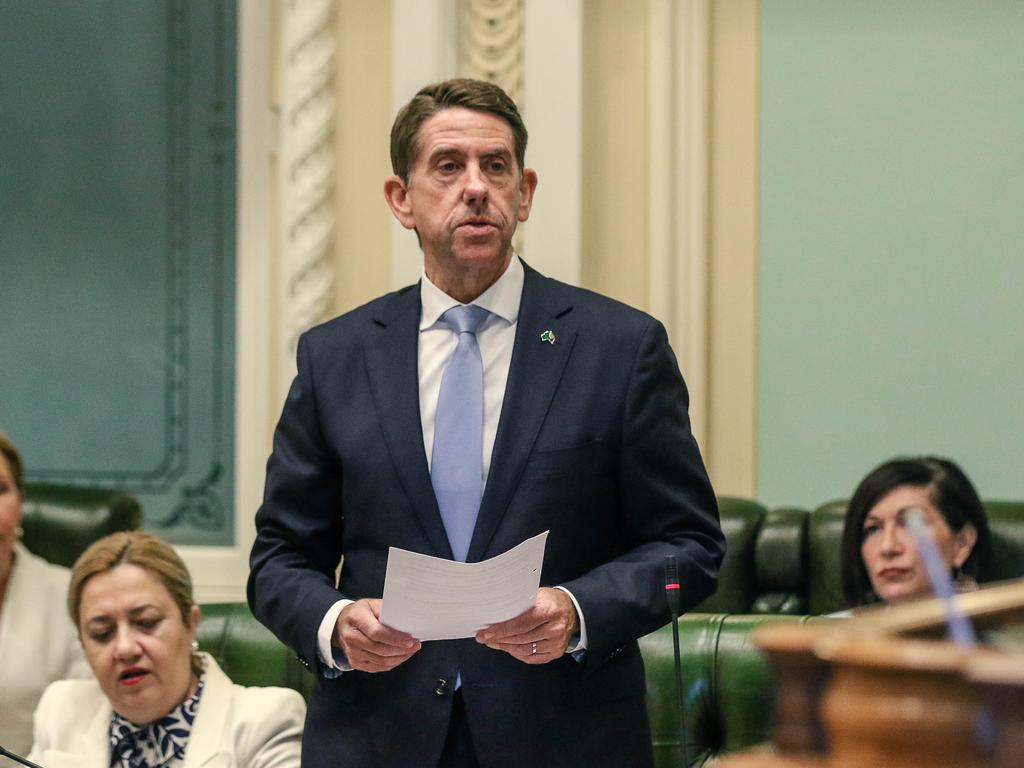 Treasurer and Minister for Trade and Investment, The Hon Cameron Dick during Question Time at Queensland Parliament House on Tuesday. Picture: Glenn Campbell