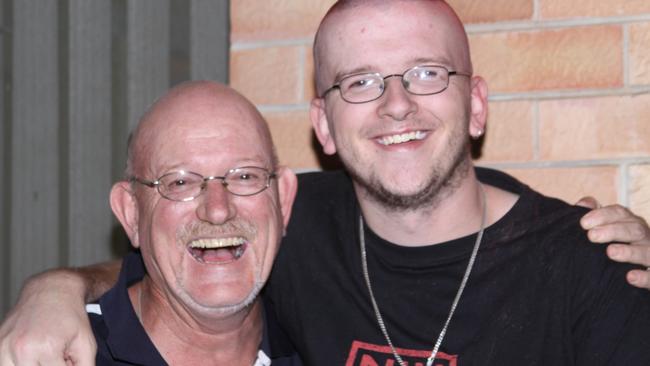 Father Michael Holbrook and fatal crash victim Nick Holbrook pictured together three months before the crash on March 2009. Supplied by family