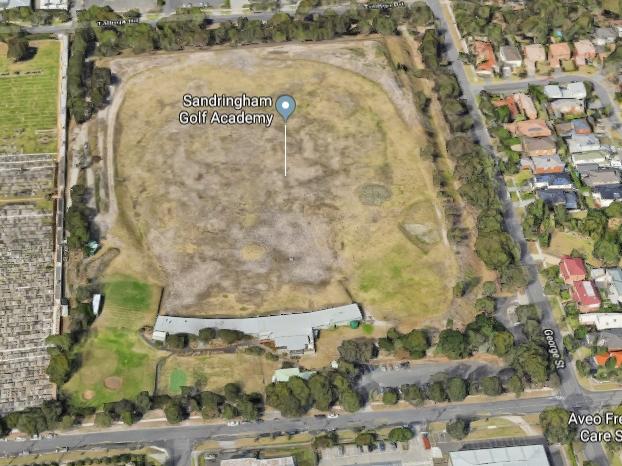 Aerial view of the Sandringham Driving Range where Bayside Council is to build several netball courts. Pic: Google