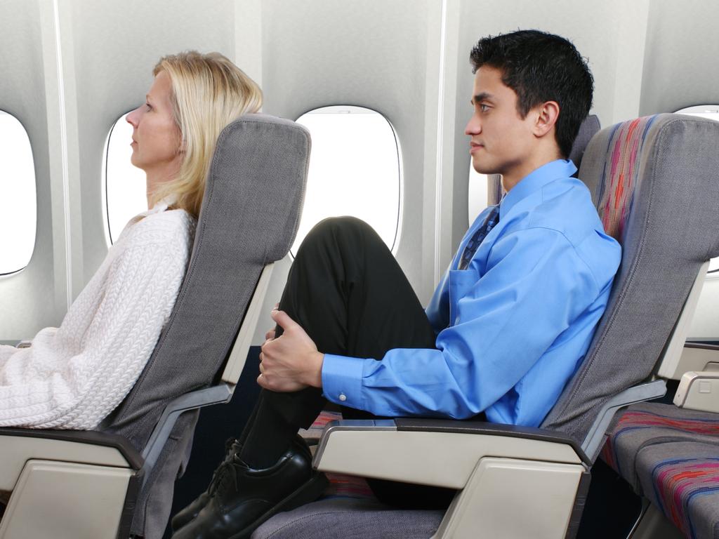 The lack of legroom caused by a reclined seat can often cause arguments.