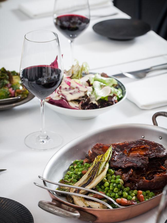 Lamb shoulder with a medley of peas, lardons and cos at Estelle Bistro. Picture: Supplied