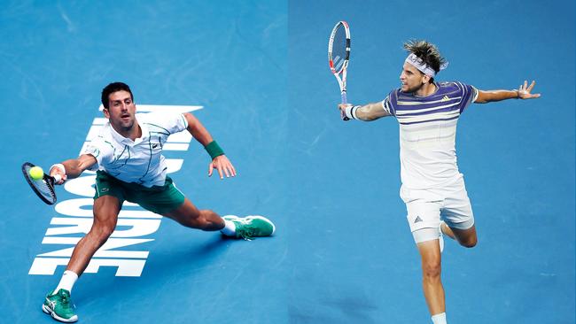 Dominic Thiem will take on world No.2 Novak Djokovic in the Australian Open men’s final. Picture: Getty Images.