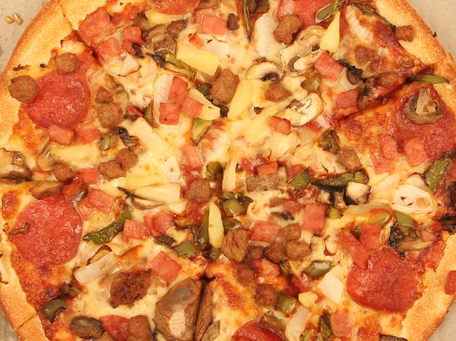 Pizza taste test. Domino's Supreme pizza