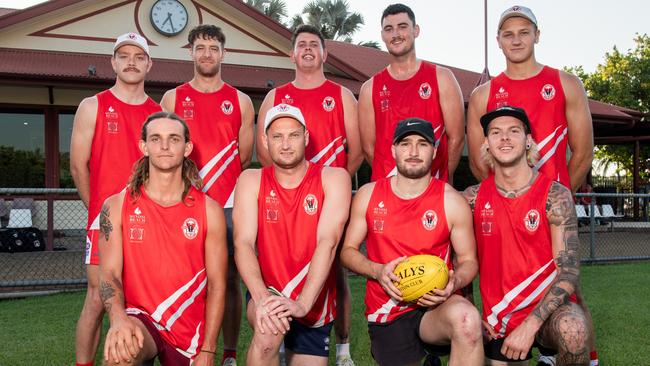 Waratah players ready and waiting ahead of their first home match of the 2023-24 NTFL season. Picture: Pema Tamang Pakhrin