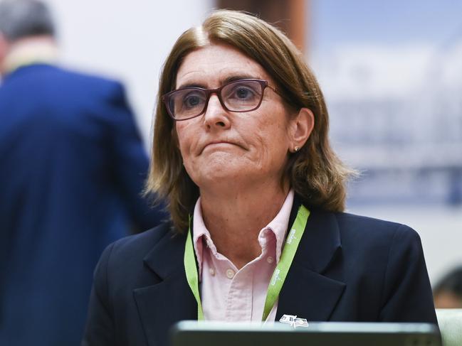 CANBERRA, AUSTRALIA, NewsWire Photos. OCTOBER 26, 2023: Governor of the Reserve Bank of Australia Michele Bullock appears before Senate estimates at Parliament House in Canberra. Picture: NCA NewsWire / Martin Ollman