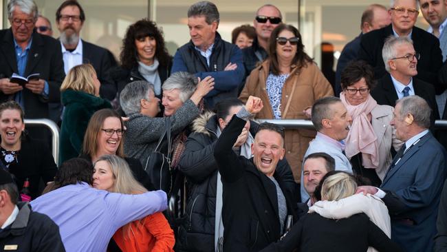 The crowds gathered at Caulfiield to see the feat. Picture: Tony Gough