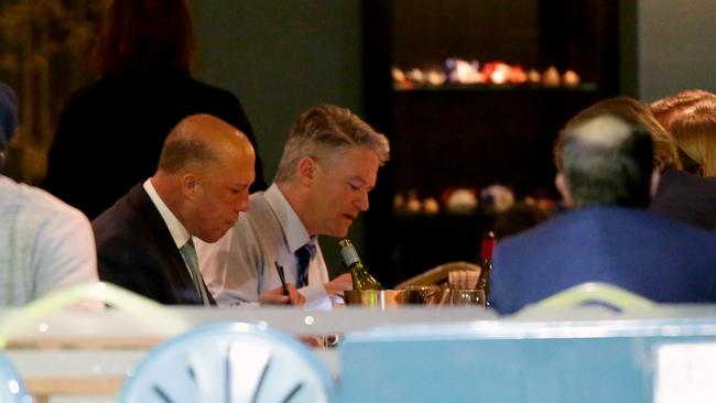 While Liberal powerbrokers favoured Ottoman, Peter Dutton and Mathias Cormann dined at Portia’s Place in Canberra. Picture: Jonathan Ng