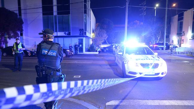 A 2019 shooting at Melbourne Pavilion that sparked a national manhunt. Picture: Lawrence Pinder