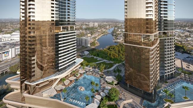 The Star Gold Coast artist impression of tower 2 and the Dorsett Hotel.