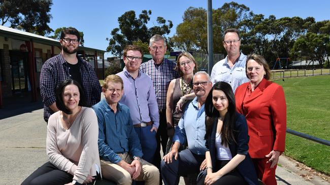 Current Onkaparinga councillors including Beau Cowan (back left) before his resignation. Picture: AAP/ Keryn Stevens