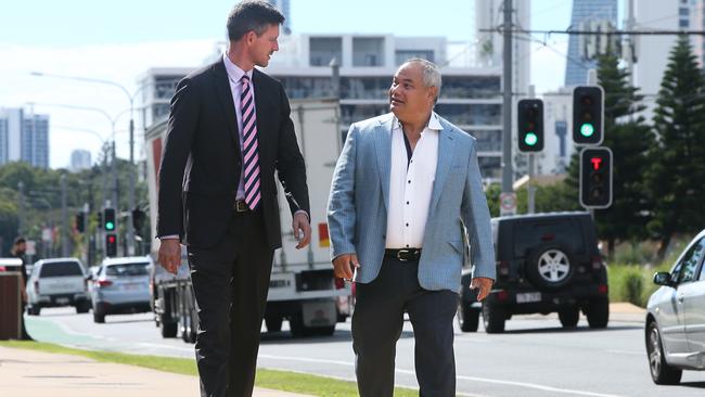 State Transport Minister Mark Bailey and Mayor Tom Tate say they are fully committed to the future of light rail on the Coast. Picture Glenn Hampson