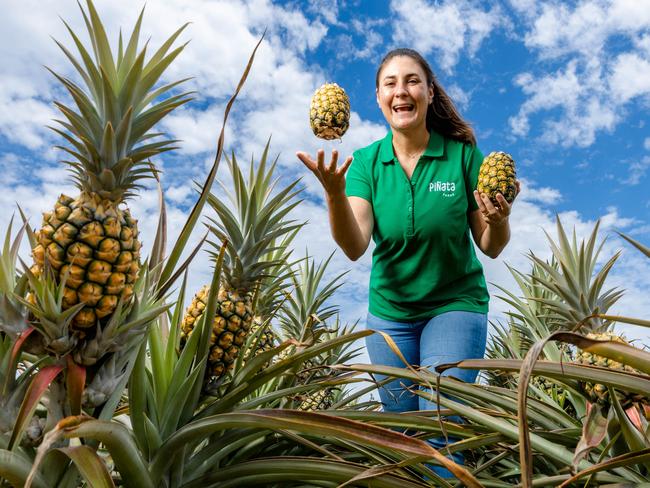 Pinata Farms sales and marketing manager Rebecca Scurr at their Wamuran pineapple farm. Picture: Richard Walker