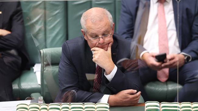 Prime Minister Scott Morrison is lagging behind Opposition Leader Anthony Albanese according to the latest Newspoll. Picture: NCA NewsWire / Gary Ramage