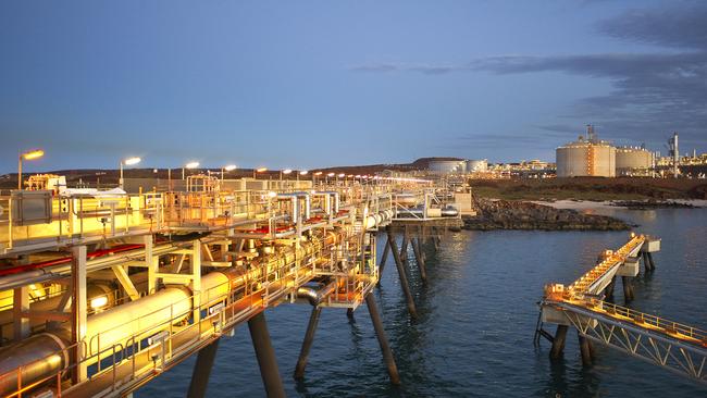 The LNG loading jetty at the Pluto gas project in Western Australia Source: Woodside