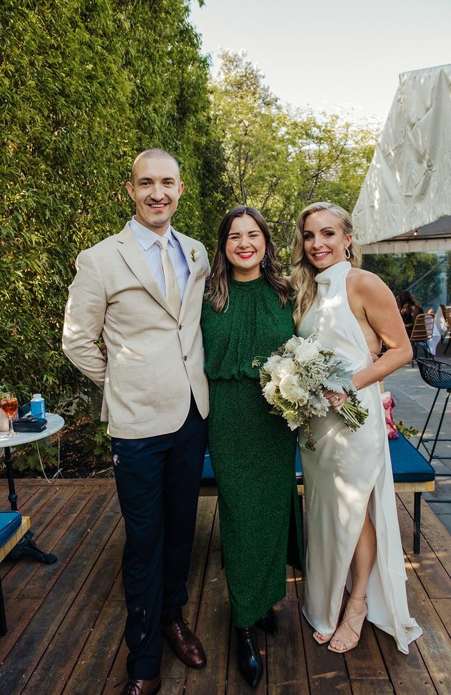 Alicia wore a gown from Grace Loves Lace in ivory, paired with Jimmy Choo heels. Picture: Baker Boy