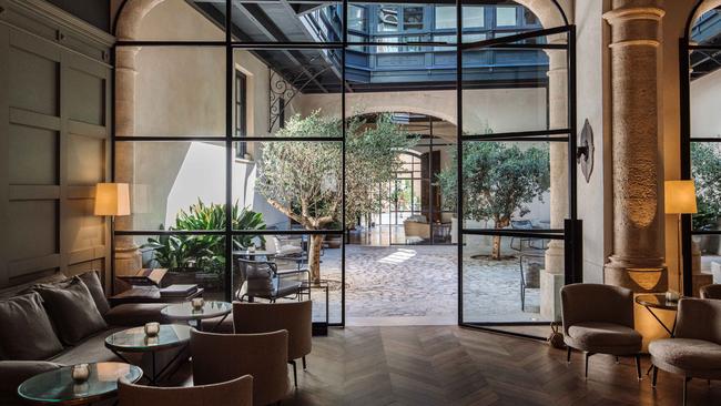 The hotel’s lobby connects to a traditional patio. Picture: Ana Lui