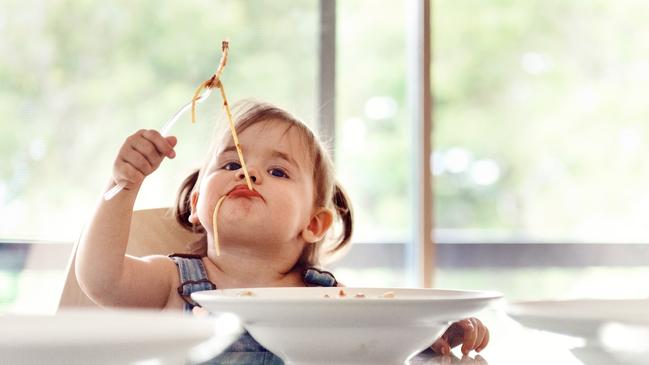 Trigger warning: this child is using cutlery. Picture: Supplied