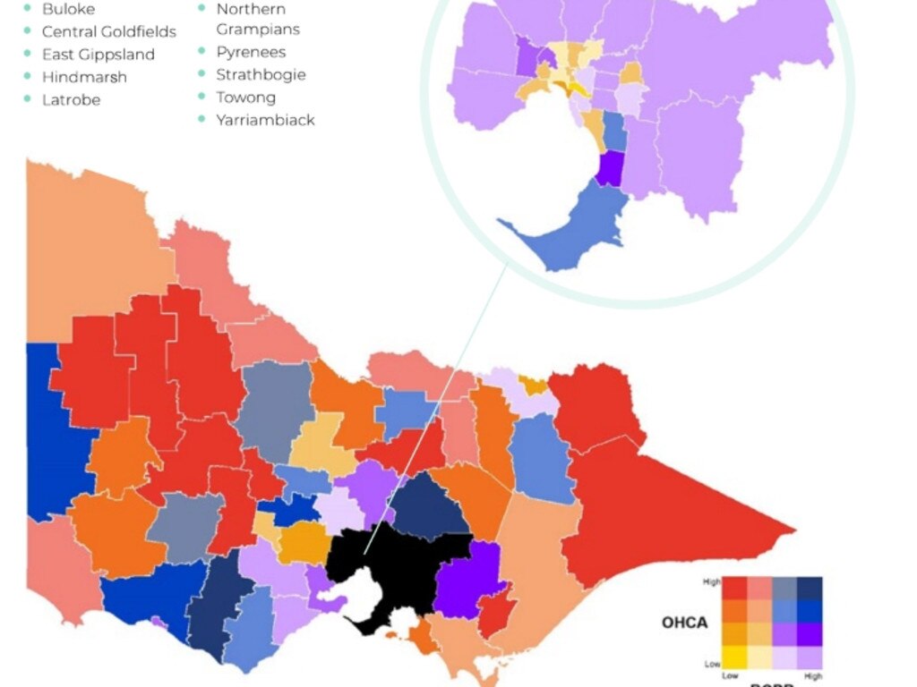 Bystander CPR rates and out of hospital cardiac arrest rates. Source: Ambulance Victoria, 2023-2023,