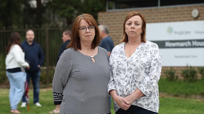 Sisters (left) Joyce Parker, 59, and Mary Watson, 62, who's mother Alice Bacon, 93, lives in the facility.