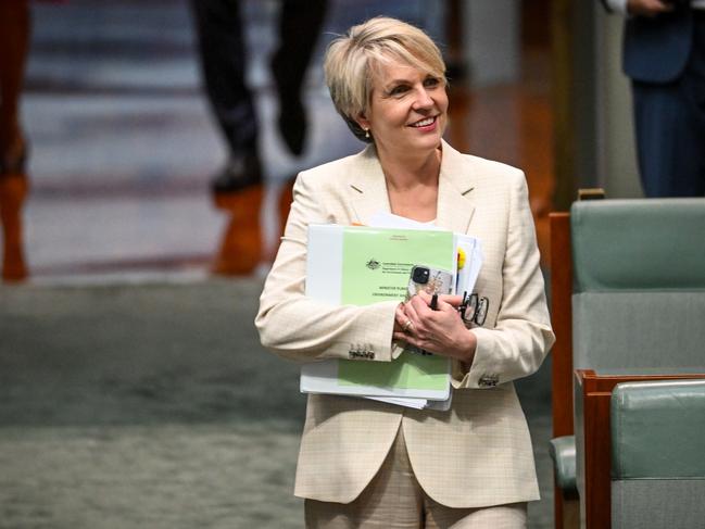 CANBERRA, AUSTRALIA - MAY 14: Deputy Leader of the Labor Party Tanya Plibersek arrives at Parliament House on May 14, 2024 in Canberra, Australia. Australia's Labor government is grappling with a slowing economy, weaker commodity prices, soaring housing costs and a softening labor market as it prepares to unveil its federal budget on May 14. To counter these headwinds, the budget is expected to feature smaller revenue upgrades compared to recent years, while outlining the government's interventionist policies aimed at boosting domestic manufacturing and the transition to green energy. Critics warn that such industrial policies risk fueling inflation and diverting resources from more productive sectors of the economy. The budget is seen as a key opportunity for the Labor government to deliver broad economic support that analysts say is fundamental to re-election chances next year. (Photo by Tracey Nearmy/Getty Images)