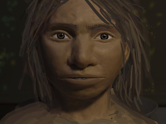 This image  provided by Hebrew University in Jerusalem shows a preliminary portrait of a juvenile female Denisovan based on a skeletal profile reconstructed from ancient DNA methylation maps.   Scientists say theyâ€™ve recreated a skull and some other features of a mysterious, extinct cousin of Neanderthals by analyzing its DNA.  The genetic material came from the finger bone of a female member of the Denisovans, a population known mostly from small bone fragments and teeth recovered in Siberiaâ€™s Denisova Cave.  The the renderings that include skin and hair from the profile skeletal profile are not part of the study itself, but rather are based on the study results.  ( Maayan Harel/Hebrew University in Jerusalem via AP)