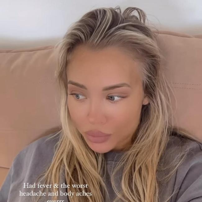 Tammy Hembrow says the worst thing about Covid-19 is 'not being able to kiss my kids'.