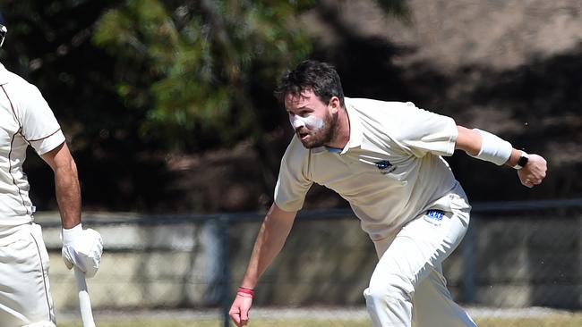 ECA Cricket Semi: North Balwyn v Canterbury, bowler Steven Duckworth. Picture: Steve Tanner