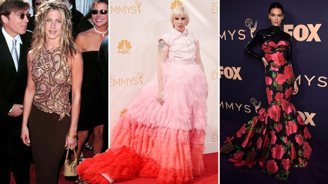 Fashion fails from Jennifer Aniston, Lena Dunham and Kendall Jenner at the Emmy Awards over the years. Pictures: AFP, Getty Images