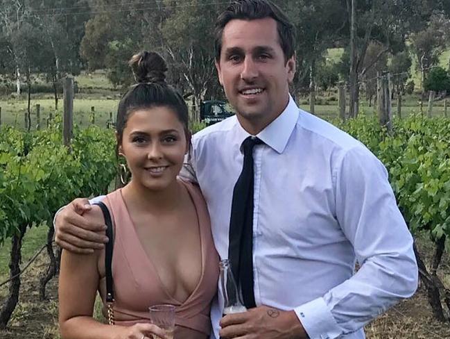 Zoe Grant &amp; Mitchell Pearce at the wedding of Daniel Mortimer in Orange.