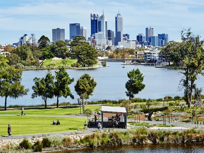 ESCAPE: View of the Perth City Skyline from Optus Stadium. Picture: Tourism Western Australia