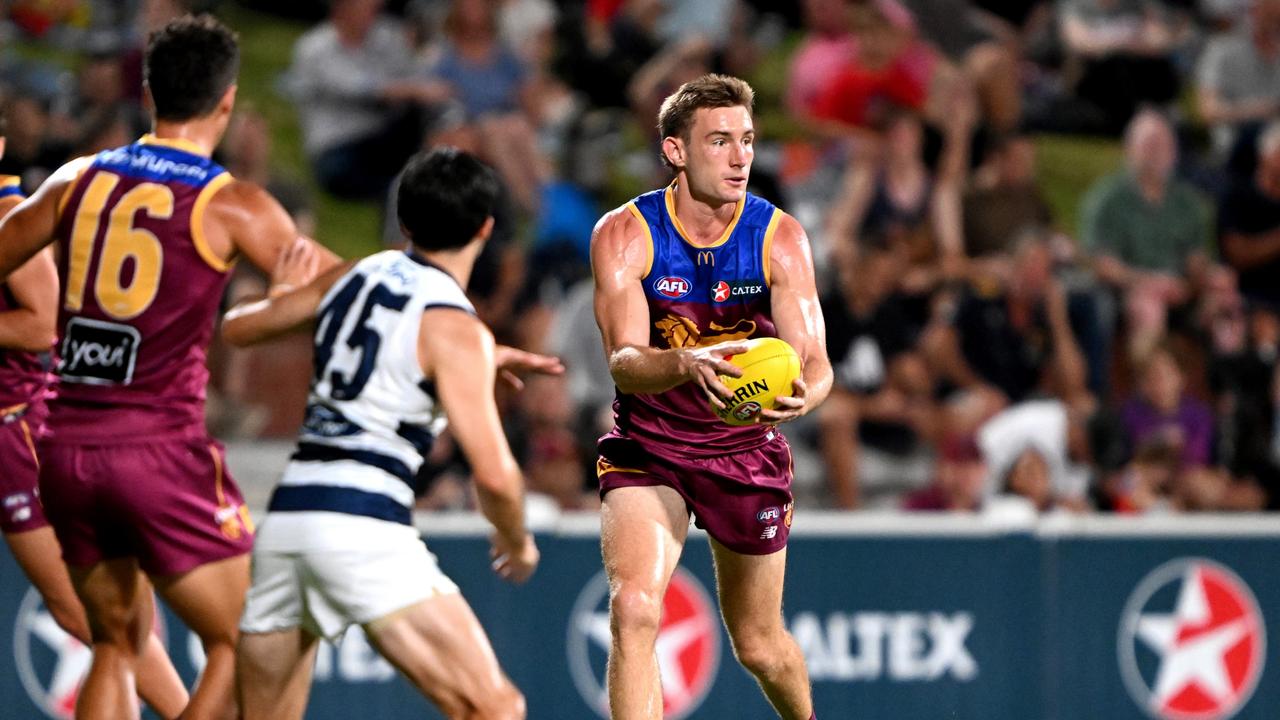 New co-captain Harris Andrews has dominated for the Lions. (Photo by Bradley Kanaris/Getty Images)