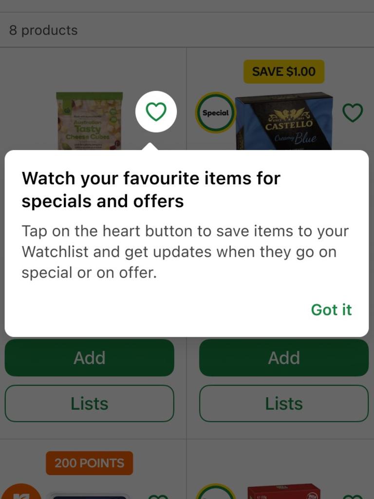 It allows people to track their favourite items. Picture: Supplied