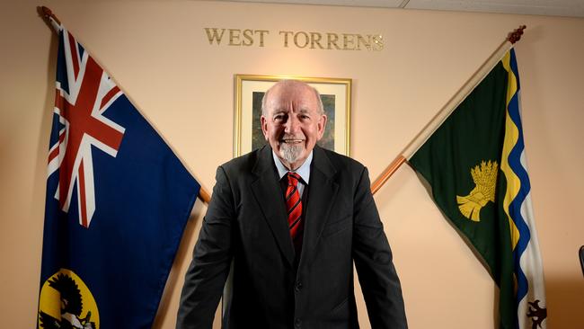 West Torrens mayor John Trainer was ordered to publicly apologise after a code of conduct complaint was upheld. Picture Campbell Brodie