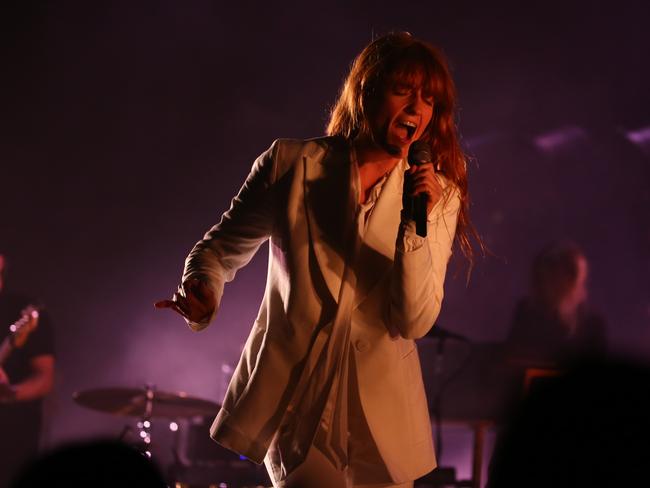 Few left sitting ... Florence and the Machine encouraged the crowd to get on their feet. Picture: Tim Hunter.