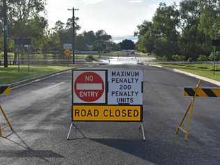 ROADS CLOSED: Several roads in Dalby have been closed due to flood waters. Picture: Ebony Graveur