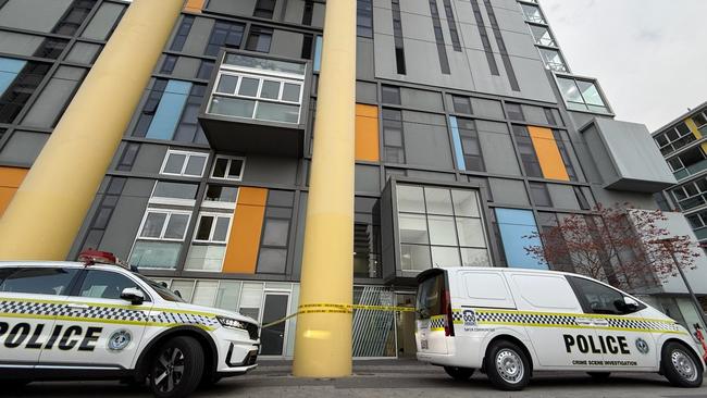There is a heavy police presence at the scene. Picture: Emma Brasier