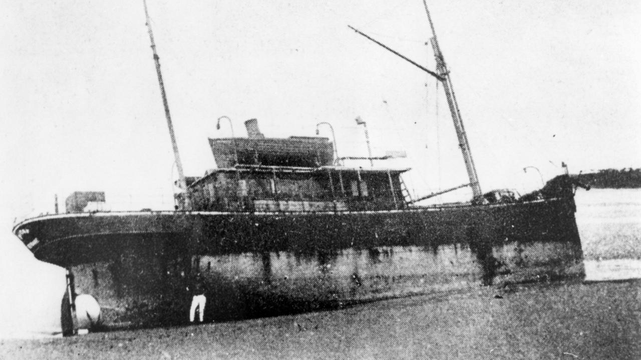 The stranded SS Dicky, was washed ashore onto a beach which was later named Dicky Beach, after the ship was caught in the tail of a cyclone, on February 4,1893.