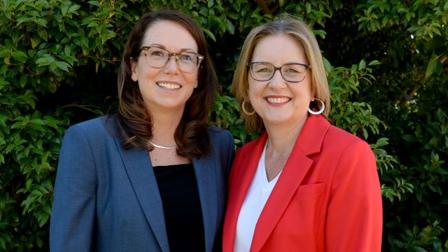 Treasurer Jaclyn Symes with Premier Jacinta Allan. Picture: NewsWire/Andrew Henshaw