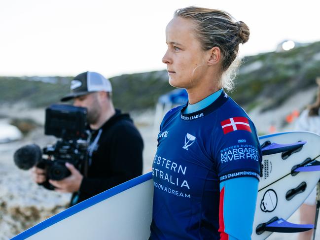 MARGARET RIVER, WESTERN AUSTRALIA, AUSTRALIA - APRIL 20: Isabella Nichols of Australia prior to surfing in Heat 1 of the Opening Round at the Western Australia Margaret River Pro on April 20, 2023 at Margaret River, Western Australia, Australia. (Photo by Cait Miers/World Surf League)