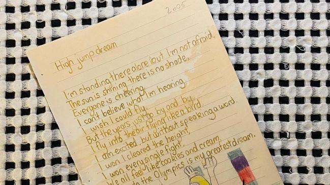 The ode to the Olympics high jumper Nicola McDermott wrote as a child