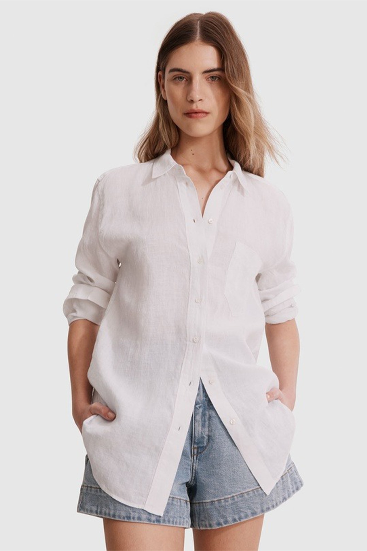 Tommy Hilfiger Premium Linen Shirt In White