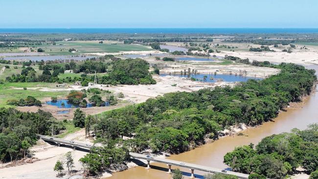 Natural ponds full of water can be seen at the site of the PNQ sand mine following flooding of the Barron River last month. Picture: Brendan Radke