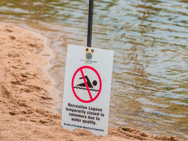 Darwin Waterfront Recreational Lagoon Closes due to water quality issuesPicture GLENN CAMPBELL