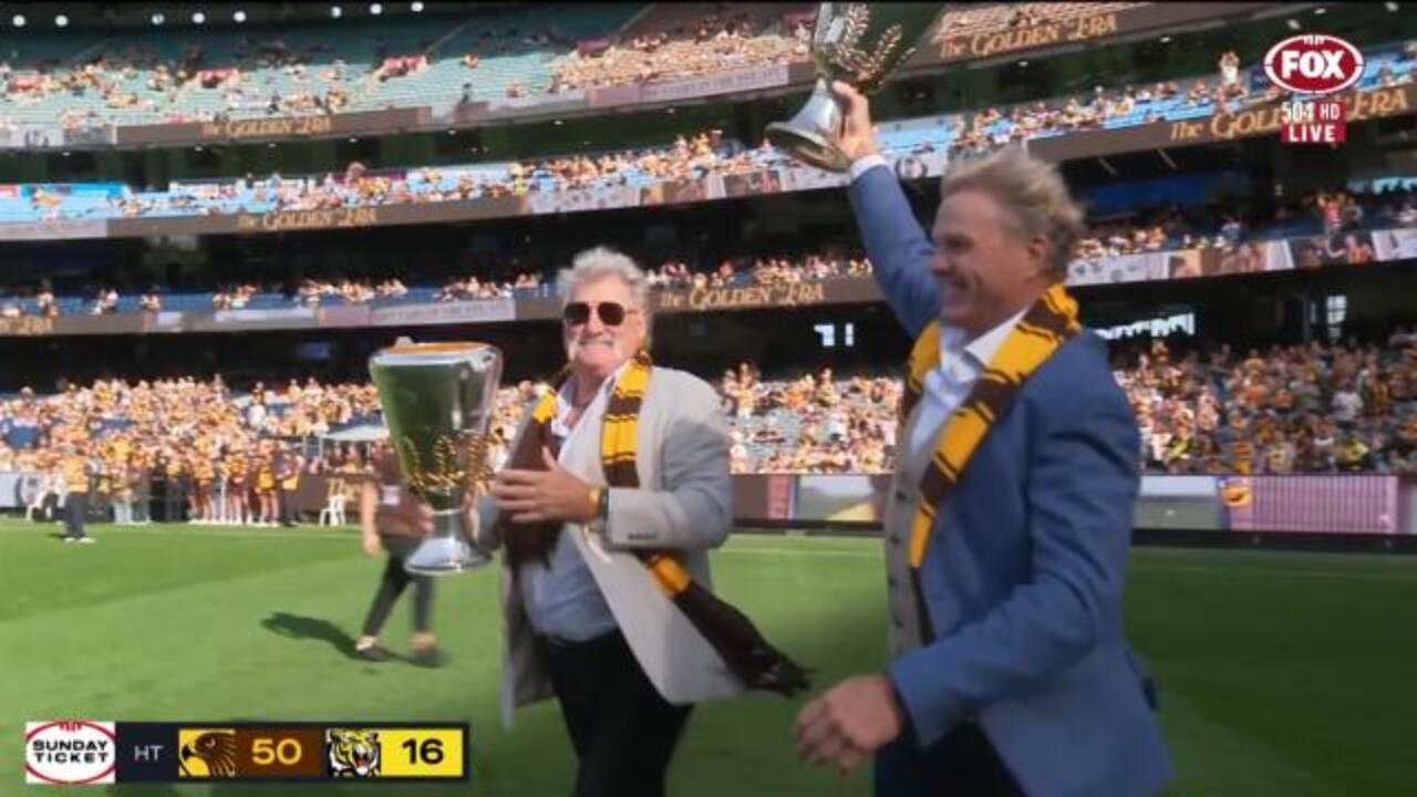 Hawks celebrate 100 years at packed MCG