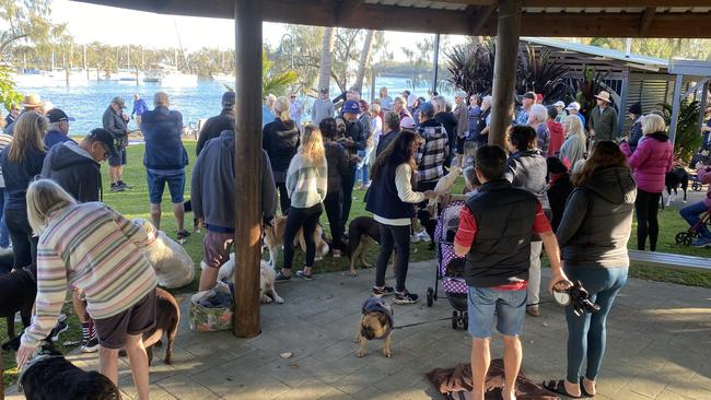 Sunshine Coast pet owners gathered at La Balsa Park to protest the off-leash dog access proposed changes.