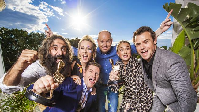 2019 Gold Logie nominees Costa Georgiadis, Amanda Keller, Sam Mac, Tom Gleeson, Eve Morey and Rodger Corser pictured at The Star Gold Coast. Picture: NIGEL HALLETT