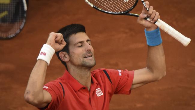 Novak Djokovic celebrates his latest tournament victory in Madrid.